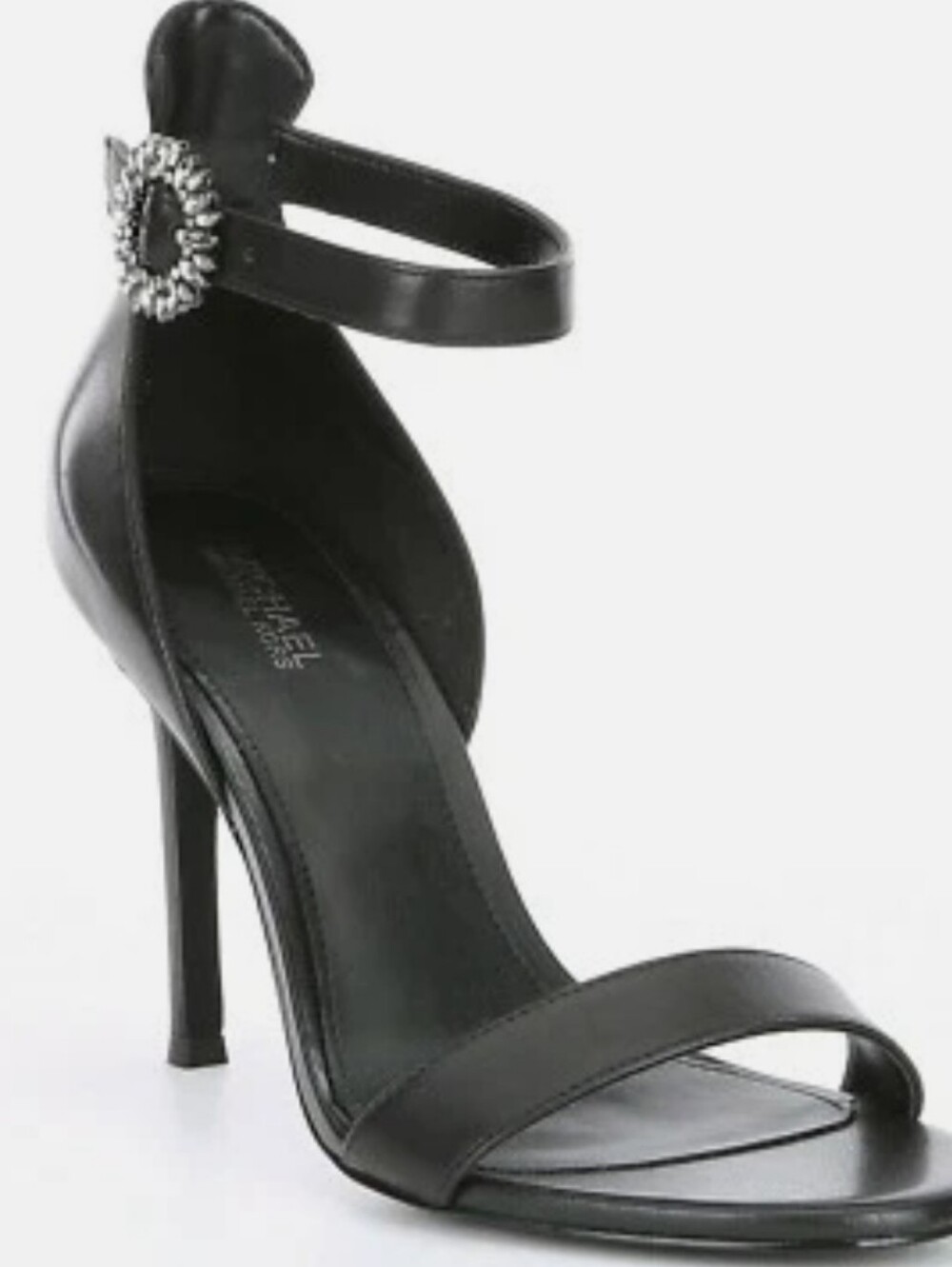 Michael KORS Women's Black Crystal-Embellished Ankle Strap High Heels Viola 9